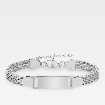 Armband med gravyr - flätad kedja - silver