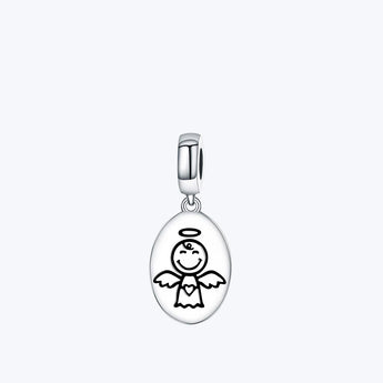 Berlock med skyddsängel, tillverkad i Sterling silver