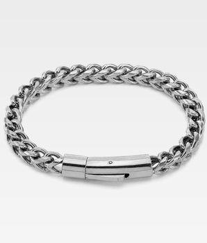 Cuban kedjearmband silverfärgat