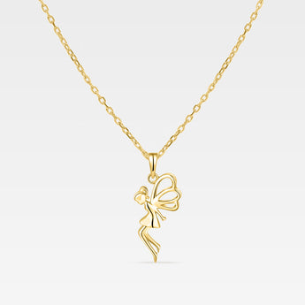 Halsband fe - skyddsängel i 925 sterling silver pläterad med 18k guld