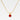 Guldpläterat halsband i rostfritt stål med rund röd birthstone-berlock (6x10 mm) på 45 cm kedja.