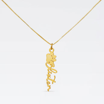 Tass halsband med namn i guld