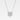 Silverfärgat halsband med fyrklöver dekorerad med cubic zirconia – tillverkat i rostfritt stål, symbol för tur och hopp.