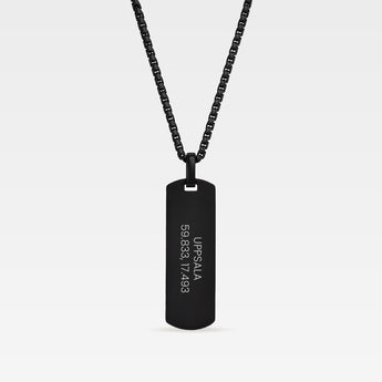 Svart halsband för honom. Tag halsband med gravyr