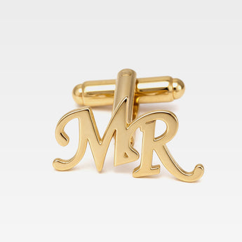 Manschettknappar i guld med initialer MR