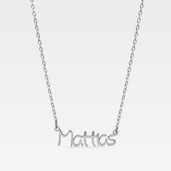 Namnhalsband i silver färg