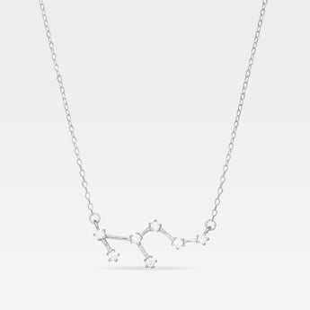 Silverhalsband med skytten stjärnbild och zirkonia i äkta 925 sterling silver