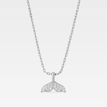 halsband med valfena i 925 sterling silver – guld, roséguld och silver med zirkoner på kedja