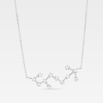 Silverhalsband med skorpionens stjärnbild i 925 sterling silver och zirkoniastenar