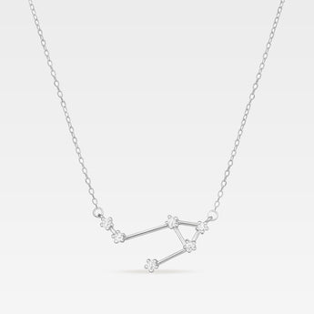 Silverhalsband med stjärnbilden vågen i 925 sterling silver och zirkonia