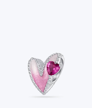 Berlock mellandel rosa hjärta