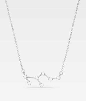 Silverhalsband med skytten stjärnbild och zirkonia i äkta 925 sterling silver